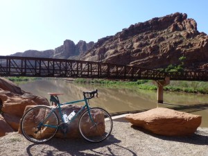 Cycling near Moab. Colorado River